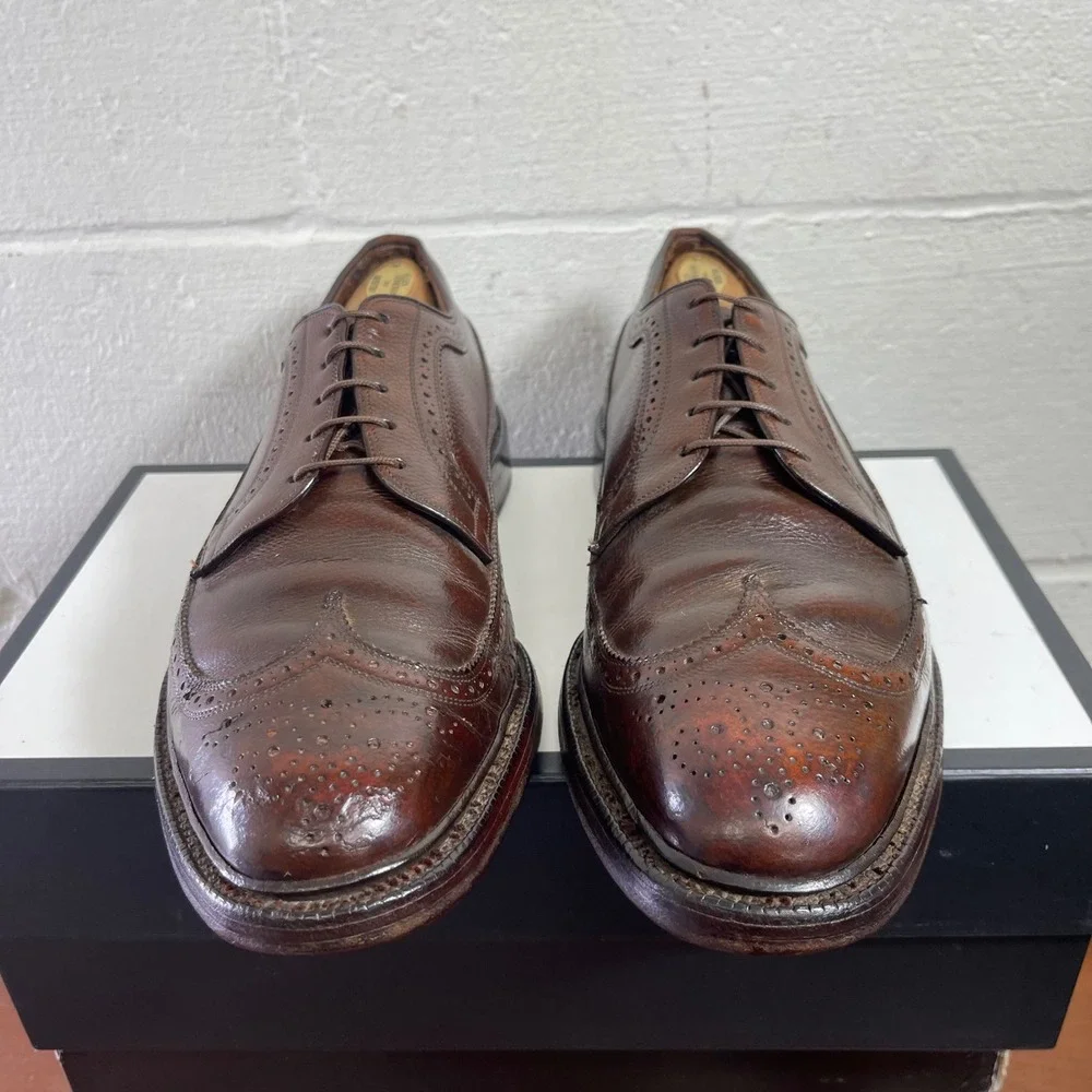 Allen Edmonds MacNeil 9157 Wingtip Brown Leather Oxford Dress Shoes Men's 10.5 D